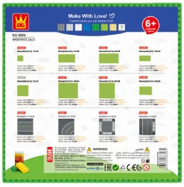 小颗粒直角底板BasePlate 32x32 (Green.light green.sandy Yellow.Dark grey.Light grey.Blue.White) (8806)