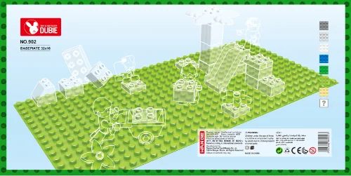 大颗粒-直角底板BasePlate 32x16 (Green.light green.sandy Yellow.Dark grey.Light grey.Blue.White) (902)