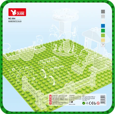 大颗粒-圆角底板BasePlate 24x24 (Green.light green.sandy Yellow.Dark grey.Light grey.Blue.White) (904)